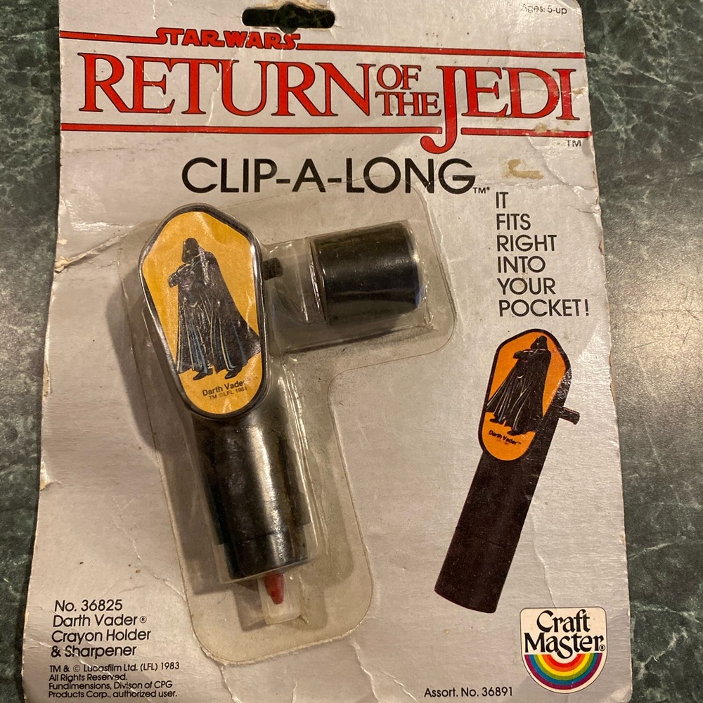 Vintage 1983 Star Wars Darth Vader Crayon Holder